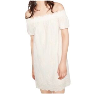 ZARA Off Shoulder Cream Dress